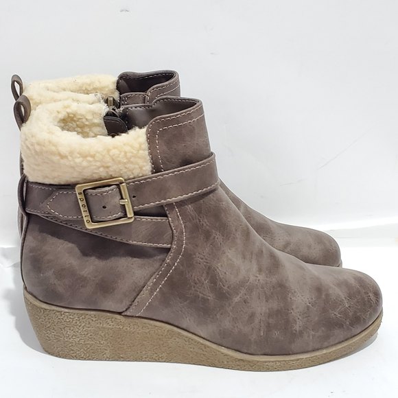 Sporto ALEX Women's Size 8M Ankle Boots Faux Fur Soft Lining Suede Natur… - Picture 1 of 8